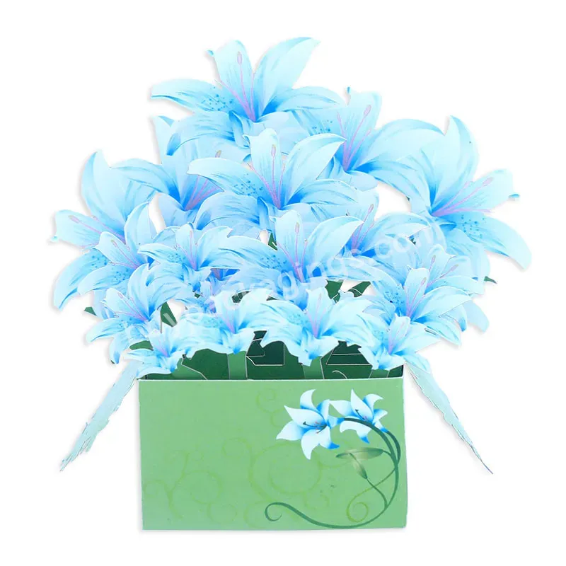 Zeecan Business Paper Pop Up Cards Lilies Bouquet Flower 3d Popup Greeting Cards With Note Card And Envelope - Buy Popup Greetings Card,Business Greeting Card,Plain Greeting Cards.