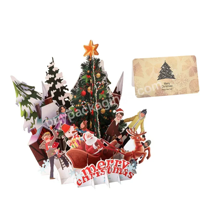 Zeecan Christmas Party Pop Up Card Wholesale Laser Cut Handmade Flower Greeting Card Design High Quality Paper 3d Card