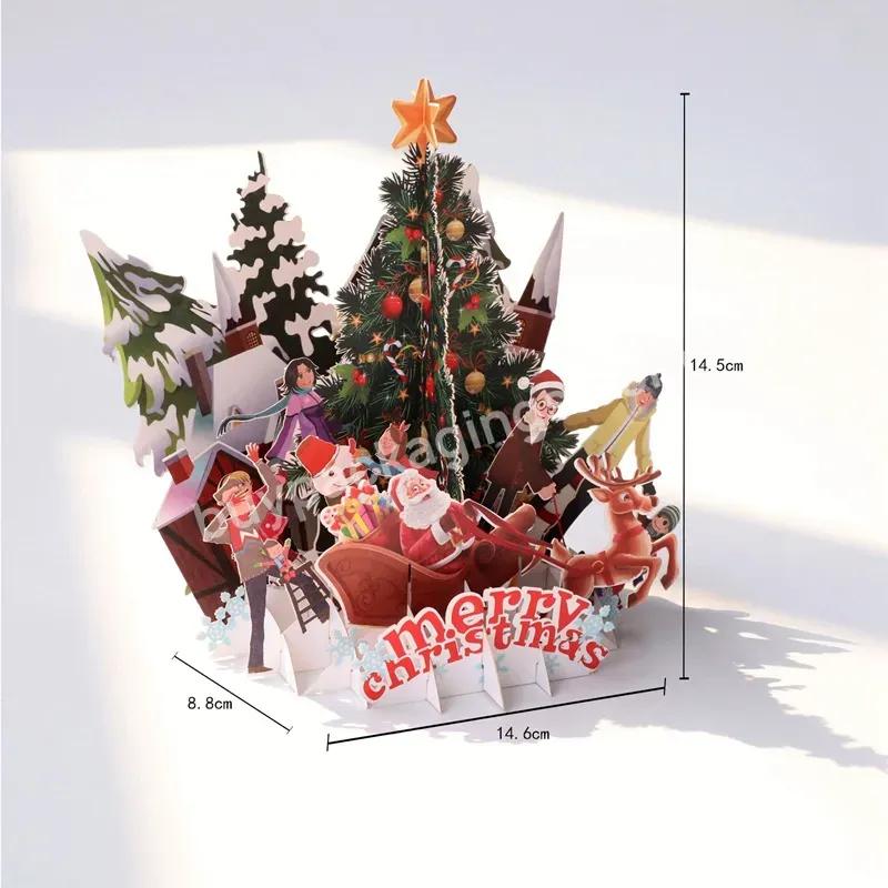 Zeecan Christmas Party Pop Up Card Wholesale Laser Cut Handmade Flower Greeting Card Design High Quality Paper 3d Card