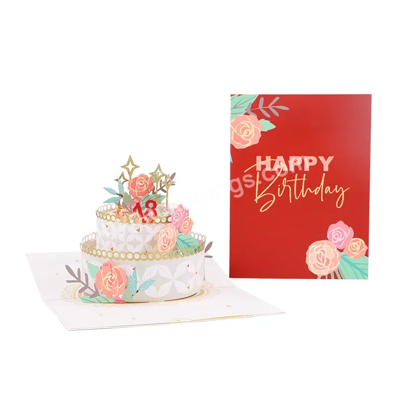 Zeecan Creative 3d Pop Up Card Happy Birthday Card Colorful Printing Birthday Cake Paper Children's Cartoon Birthday Card Cake - Buy Birthday Invitation Cards For Kids,Birthday Gifts Cards,Happy Birthday Greeting Cards.