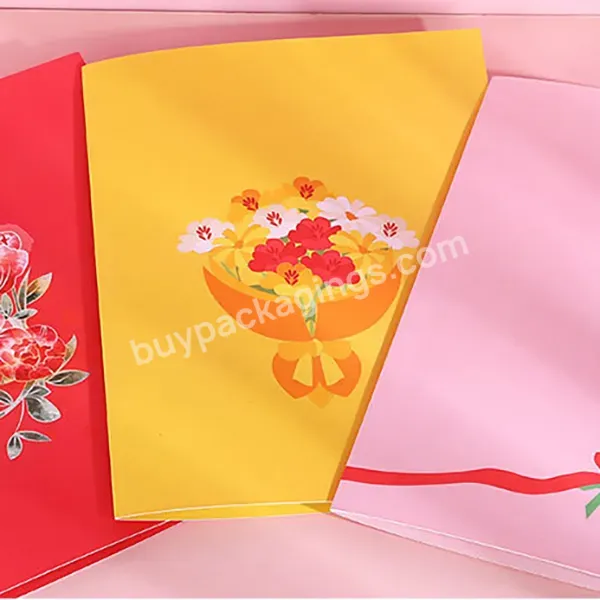 Zeecan Custom Birthday Card Printing Charming Bouquet Of Flowers 3d Greeting Card For Mom 3d Pop Up Card