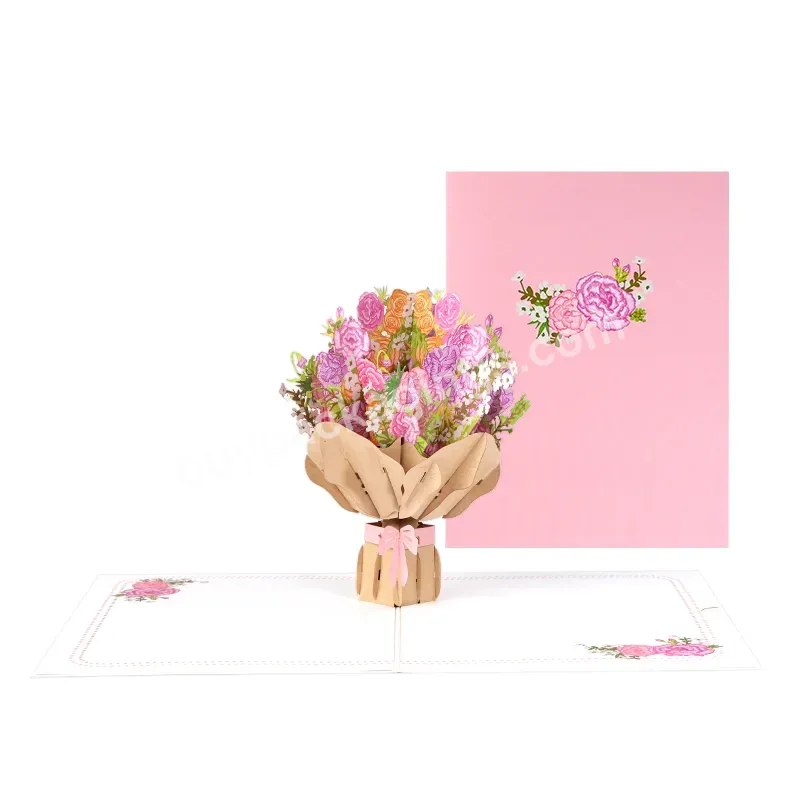 Zeecan Custom Bouquet Of Carnations Greeting Card 3d Three-dimensional Pop Up Creative Floral Bouquet Greeting Cards - Buy Greeting Card Custom Recyclable,Paper Flowers Greeting Card,Greeting Cards For Wedding.