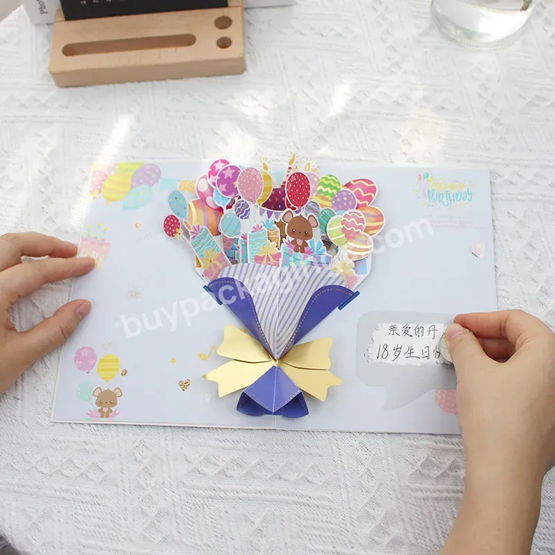 Zeecan Custom Creative Blessing 3d Animals Balloon Bouquet Handmade Greeting Cards Love Pop Up With Envelopes - Buy Camera 3d Pop Up Card,3d Pop Up Greeting Cards Animals,Happy Birthday Card 3d.