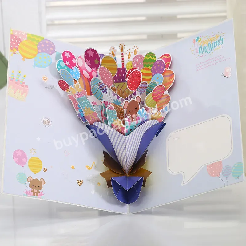 Zeecan Custom Creative Blessing 3d Animals Balloon Bouquet Handmade Greeting Cards Love Pop Up With Envelopes - Buy Camera 3d Pop Up Card,3d Pop Up Greeting Cards Animals,Happy Birthday Card 3d.