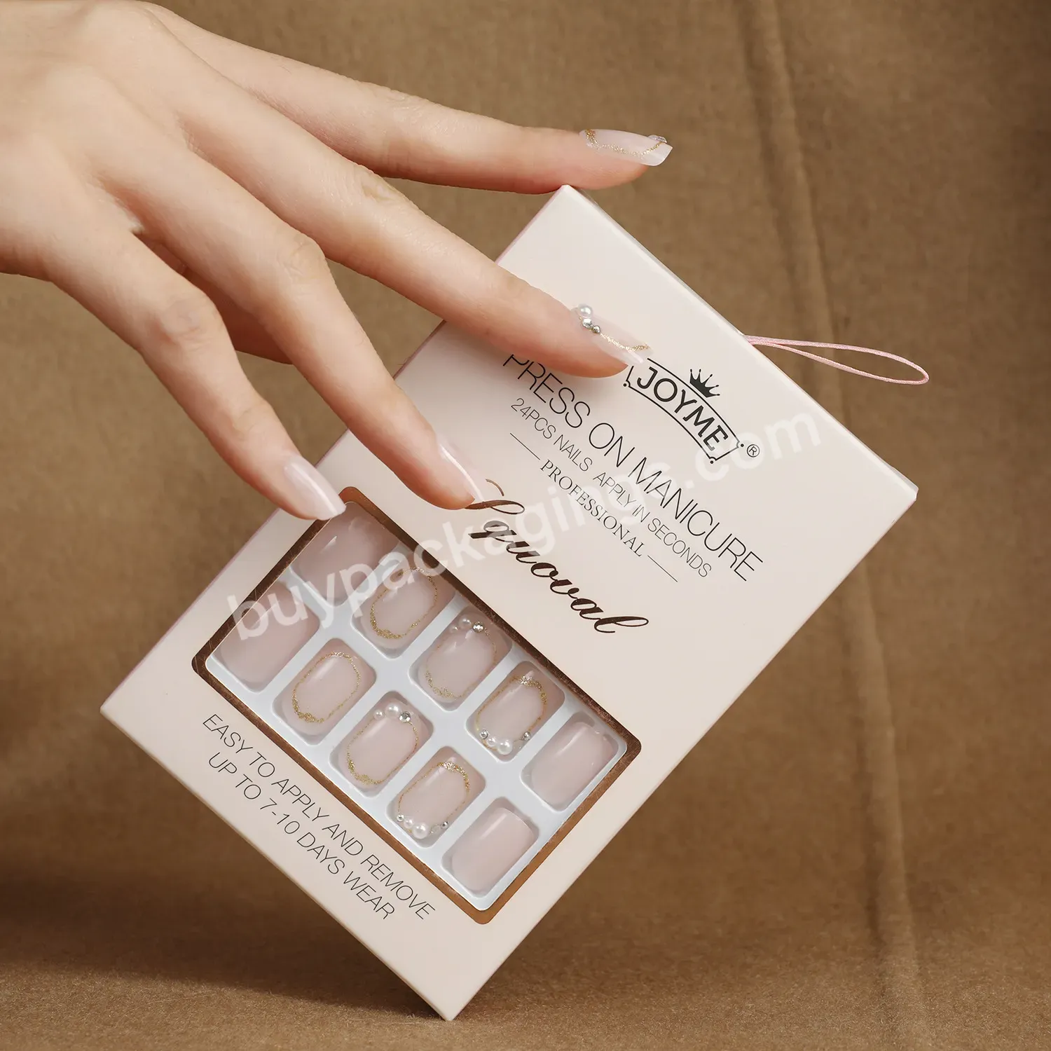 Zeecan Custom Logo Fashion Luxury Fake Nails Press On Box Nail Charm Kit Set Packaging Box