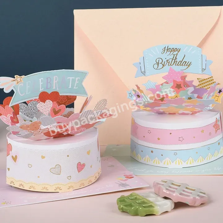 Zeecan Custom Stars And Cake Invitation 3d Pop Up Cards Private Label Happy Birthday Wedding Greeting Cards - Buy Private Label Happy Birthday Greeting Cards Weddin,Invitation Greeting Card,Custom 3d Greeting Popup Card.