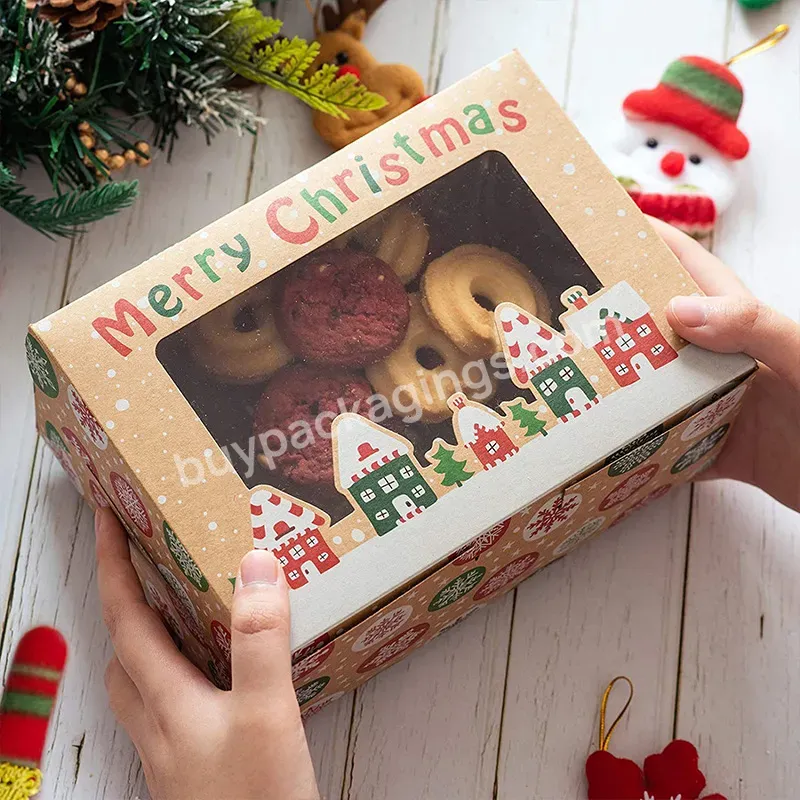 Zeecan Custom Windowed Boxes With Logo Packaging Kraft Gift Bakery Box With Window Transparent Box