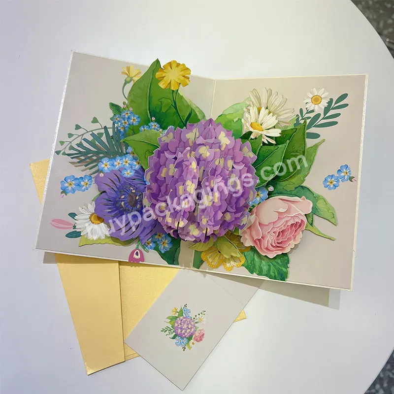 Zeecan Flower Bouquet Pop Up Card Wedding Invitations Cards Valentine's Day Anniversary Greeting Gifts 3d Handmade Pop Up Card