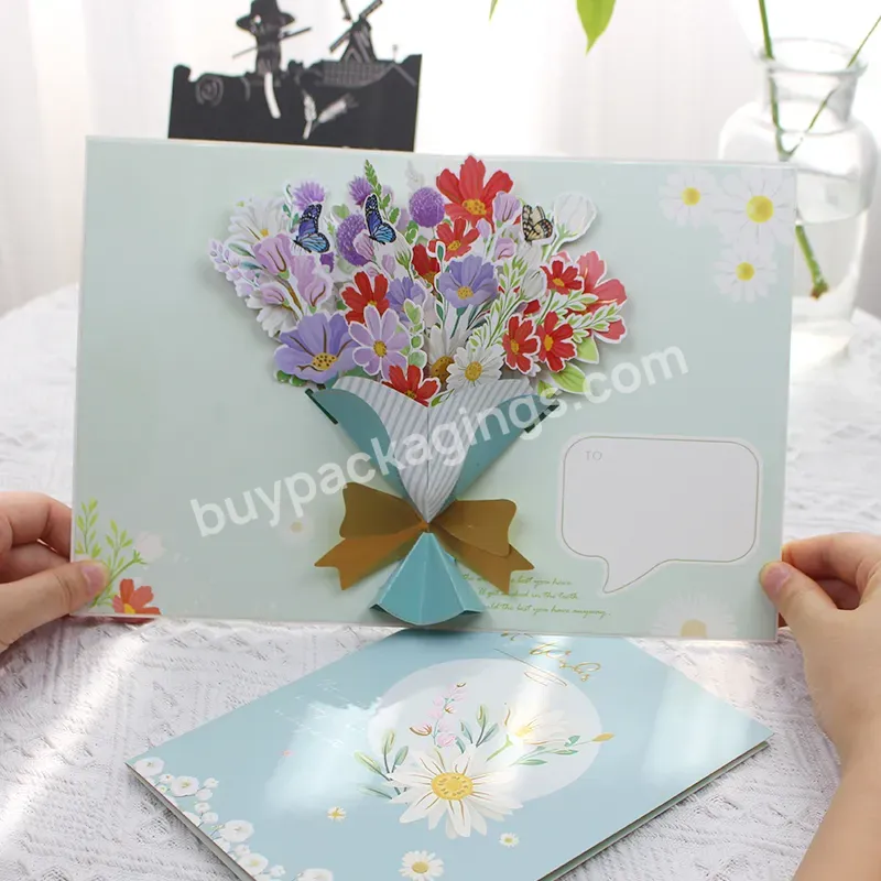 Zeecan Gift Cards For Invitation Birthday Party Thank U Cards Chrysanthemum Bouquet Custom Design Pop Up Surprise Cards