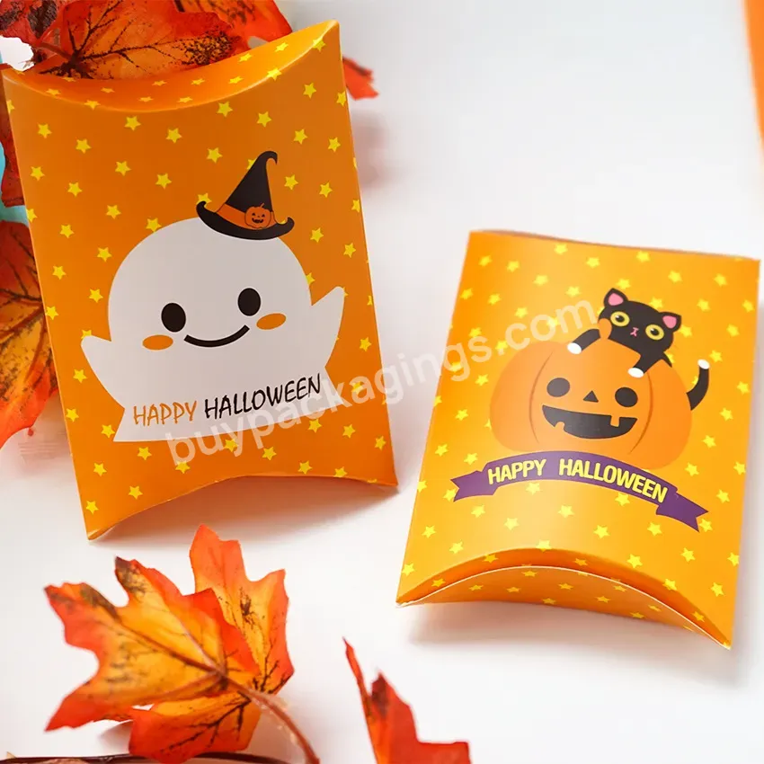 Zeecan Halloween Treat Boxes Custom Halloween Lash Candy Pillow Boxes Gift Box Packaging