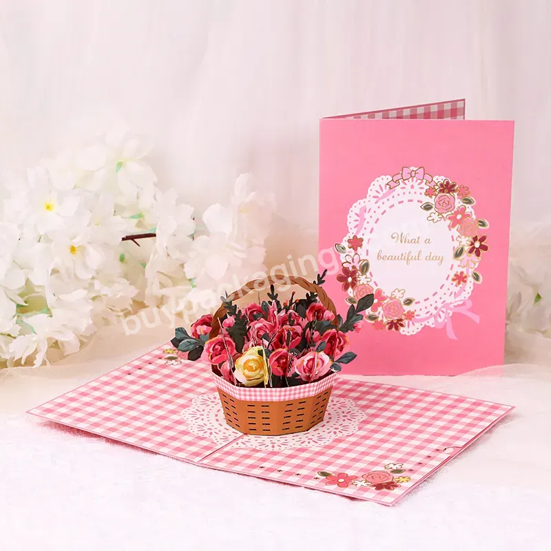 Zeecan Happy Birthday Anniversary Valentines Mothers Day Fresh Flower Bouquet Flower Basket 3d Cards Pop Up Greeting Cards - Buy 3d Flower Greeting Card,Handmade Love Greeting Card,Handmade Greeting Cards Wholesale.