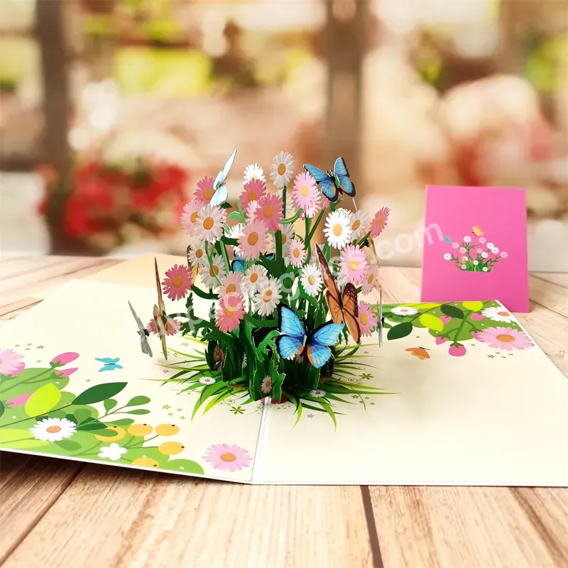 Zeecan High Quality Butterfly And Floral Pop Up Card Wholesale 3d Pop Up Cards Mom Gift Mother Day Gift Idea Greeting Cards