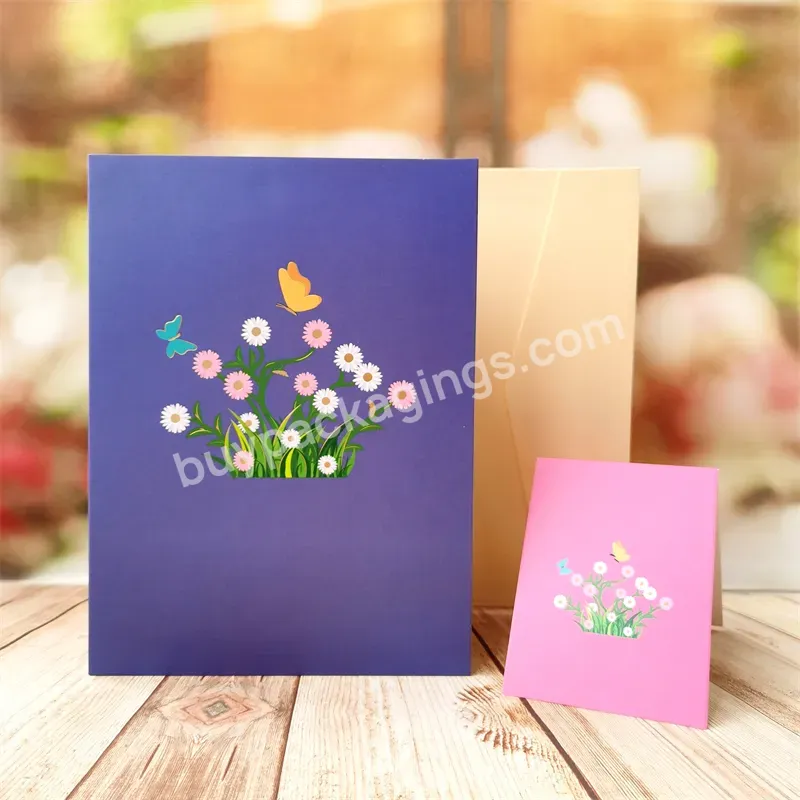 Zeecan High Quality Butterfly And Floral Pop Up Card Wholesale 3d Pop Up Cards Mom Gift Mother Day Gift Idea Greeting Cards