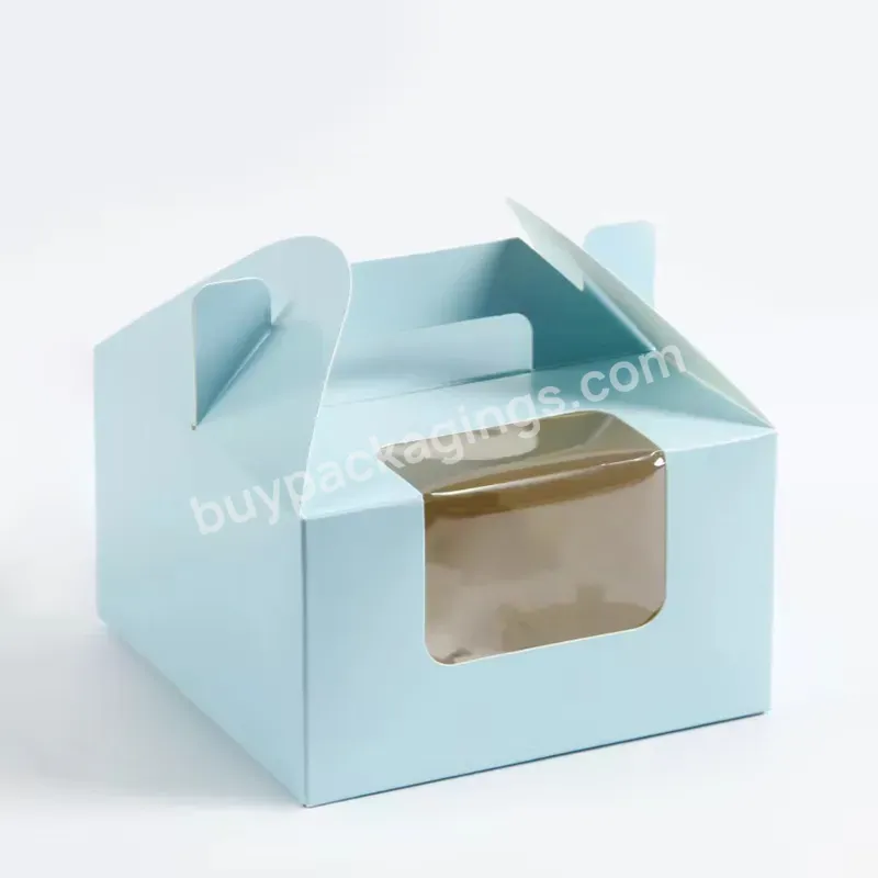 Zeecan Kraft Paper Box High Quality Customized Cupcake Display Paper Gift Box With Handle Packaging