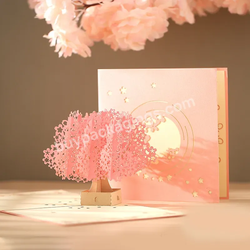 Zeecan Mother's Day Blank Happy Birthday Pop Up Card Romantic Cherry Tree Greeting Holiday Pop Up 3d Card - Buy Cherry Tree Greeting Card,Greeting Cards Blank,Birthday Cake Pop Up Card.