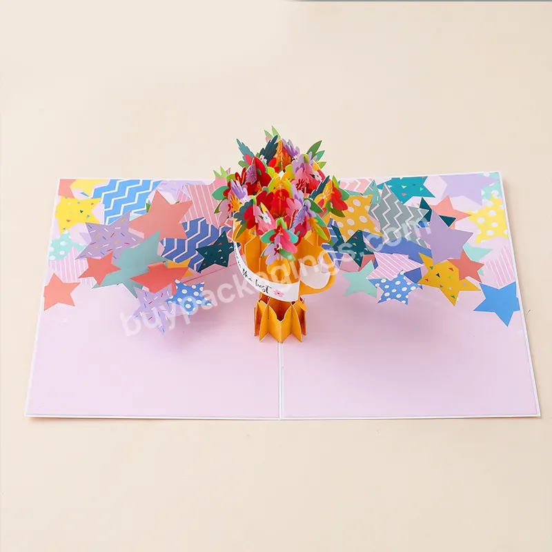 Zeecan Pop Up Card Luxury Greeting Card 3d Three-dimensional Gift Handmade Birthday Party Flower Trophy Invitation Greeting Card - Buy Greeting Cards Birthday,Birthday Pop Up Card,3d Birthday Paper Cards.