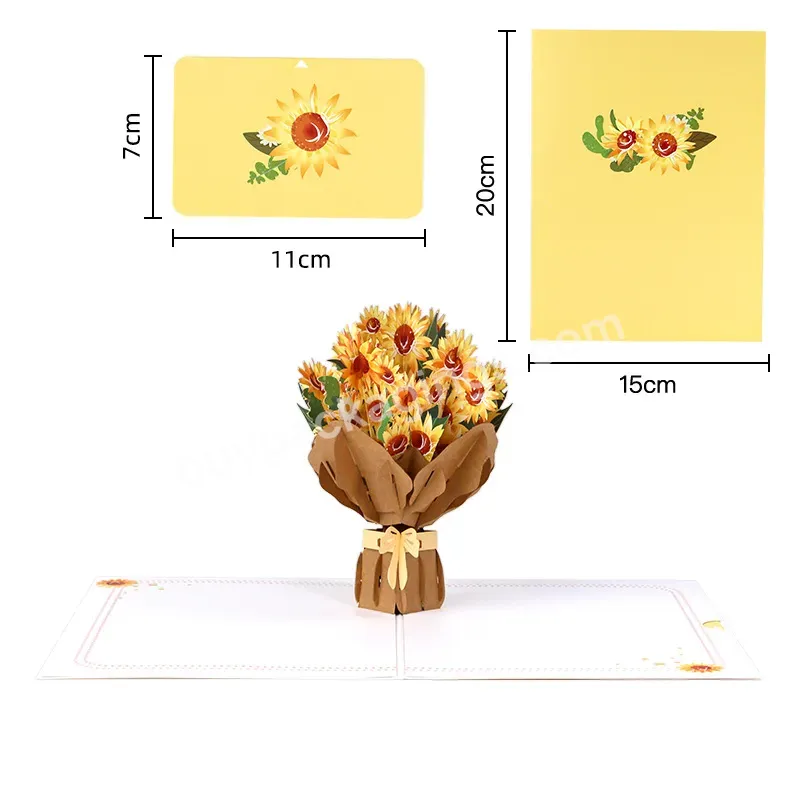 Zeecan Sunflower Bouquet Flower Paper Art 3d Pop Up Card Cards With Envelope For Birthday Anniversary Valentines Mothers Day - Buy Greeting Cards Blank Paper,Mini Creative Greeting Cards,Specialty Greeting Cards Supplier.