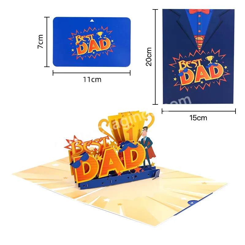 Zeecan Wholesale High Quality Fathers Day Gift Business Gift Best Dad 3d Pop Up Card Greeting Card