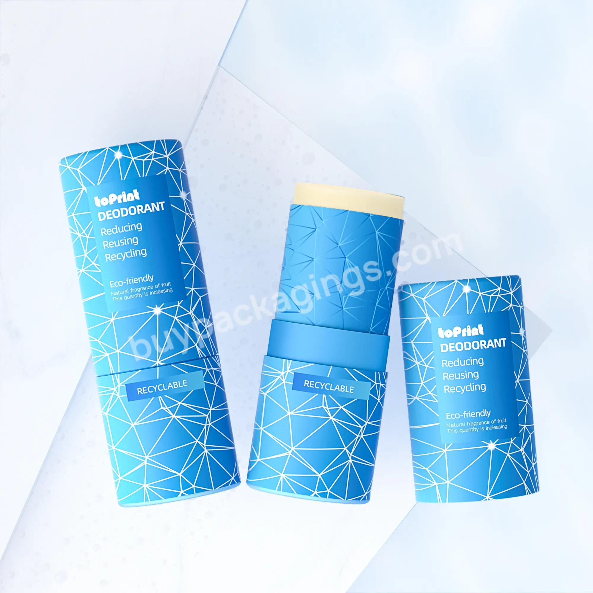 Zero Waste Round Deodorant Stick Container Biodegradable Cardboard Kraft Paper Tube Cylinder Boxes Pull Up Deodorant Packaging