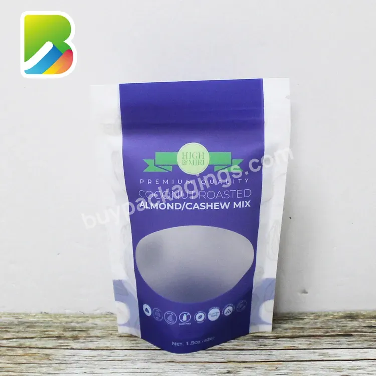 Zip 17 Ziplock 32oz 3kg With Clear Window Zipper Pocket Printer Printing Customized Bag Digital Of Cashew Nut Stand Up Pouch