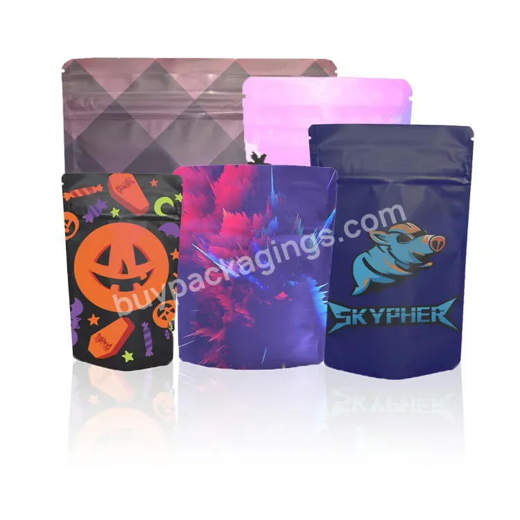 Zip Bag Pack Plastic Child Resistant Pouches Zip Mylar Bags Custom Printed Resealable Packaging Bags