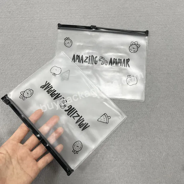 Zip Lock Custom Printed Clear Cosmetic Frosted Plastic Bag With Zipper Packaging Pouches Zipper For Clothing Packaging