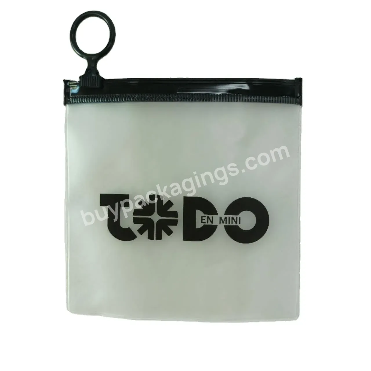 Zip Lock Custom Printed Clear Pvc Cosmetic Frosted Plastic Bag With Zipper