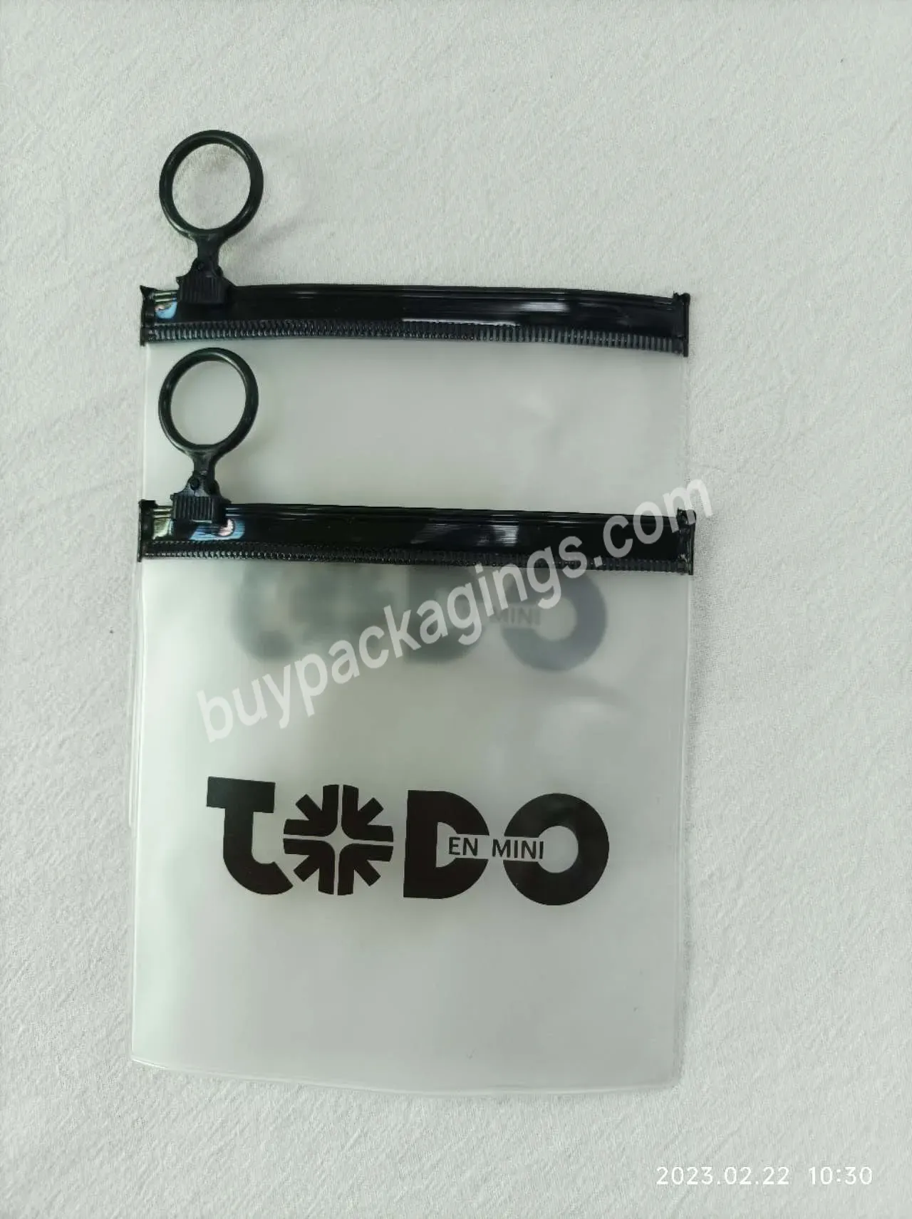 Zip Lock Custom Printed Clear Pvc Cosmetic Frosted Plastic Bag With Zipper