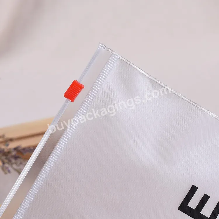 Zip Lock Custom Printed Clear Pvc Frosted Plastic Bag With Zipper Packaging Pouches Pvc Zipper Bag For Clothing Packaging