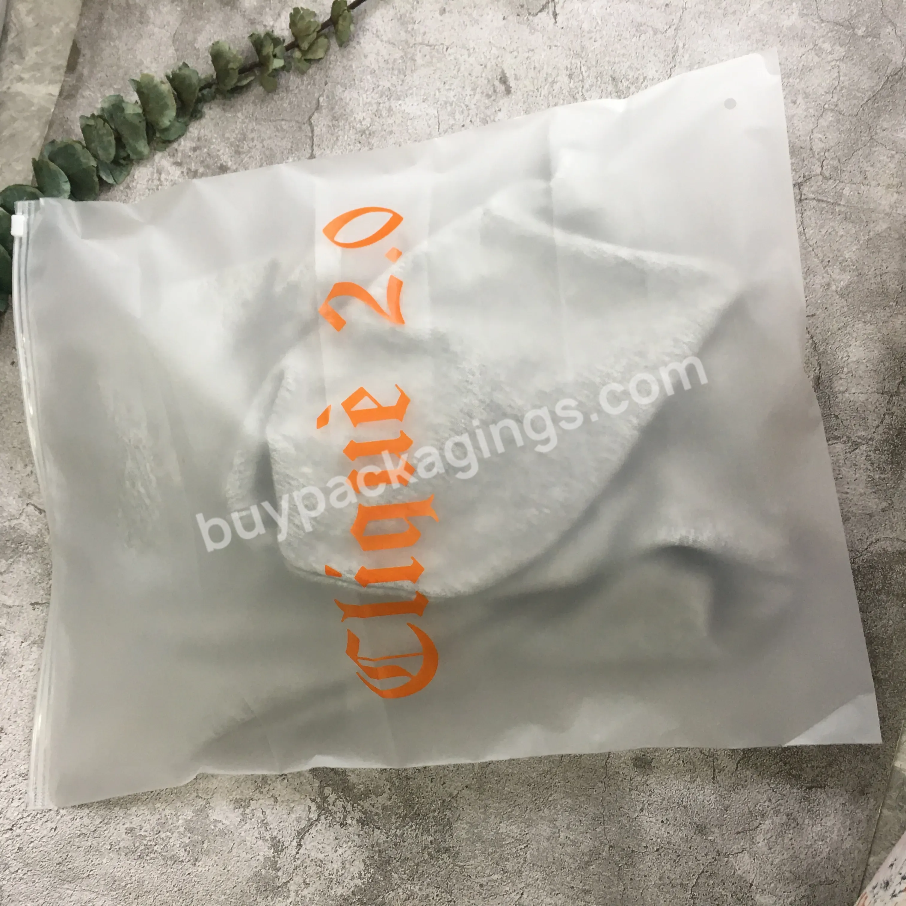 Zip Lock Frosted Zipper Packaging Bag For Clothes Hot Sale Custom Plastic Pouch Polybag Bags With Custom Printed Logo