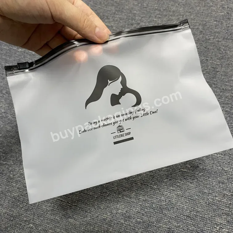 Zip Lock Packaging T-shirts Custom Logo And Size Frosted Zipper Bag Frost Plastic Bags