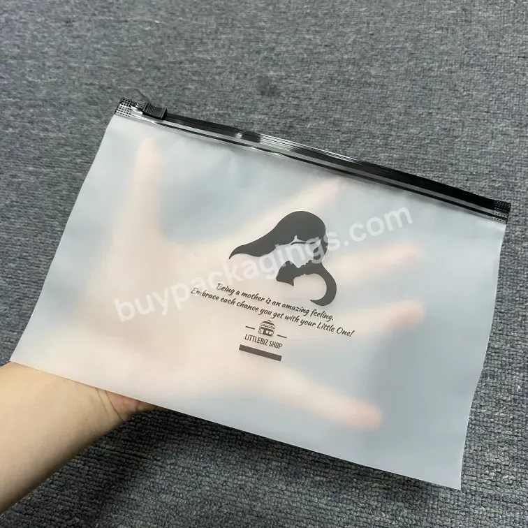Zip Lock Packaging T-shirts Custom Logo And Size Frosted Zipper Bag Frost Plastic Bags