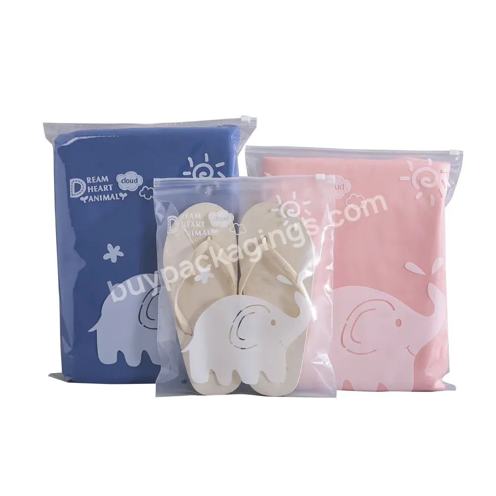 Zip Lock Pouch Custom Logo Matte Frosted Resealable Plastic Packaging T Shirt Swimwear Zipper Bags