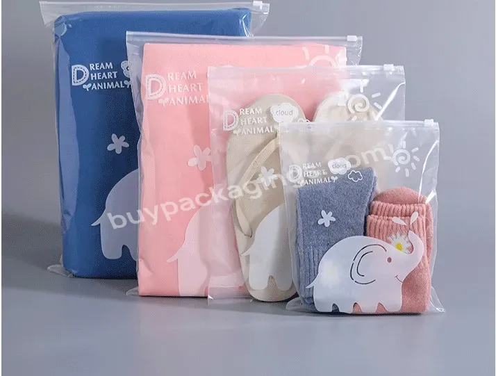 Zip Lock Pouch Custom Logo Matte Frosted Resealable Plastic Packaging T Shirt Swimwear Zipper Bags