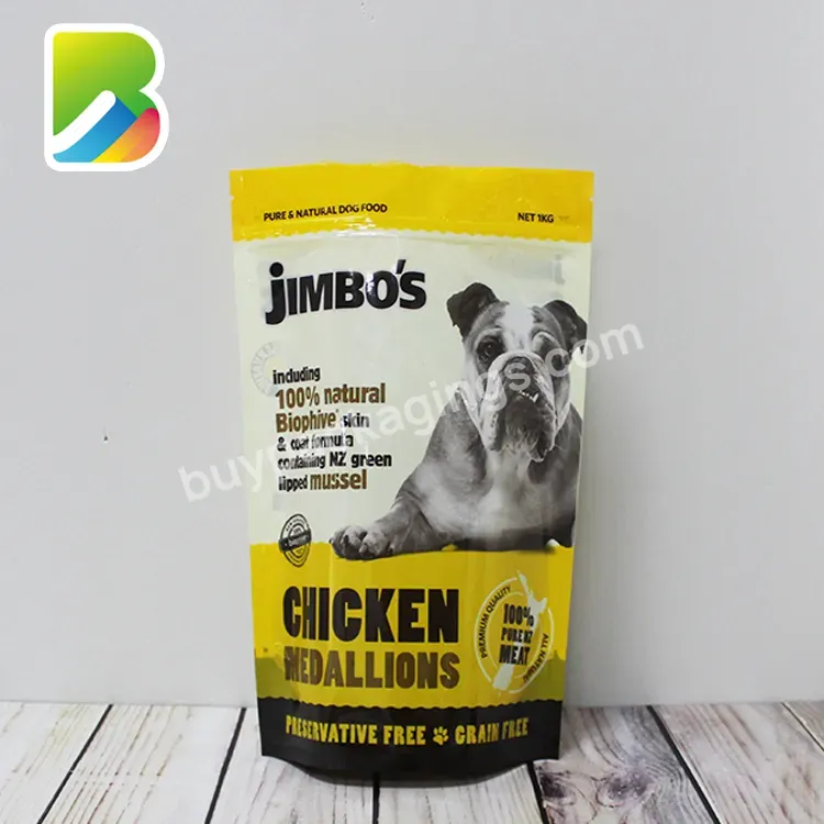 Zip Lock Standing Packaging Resealable Ziplock Bags Stand Up Side Gusset Oem Packing Pedigree Plastic Biodegradable Dog Food Bag