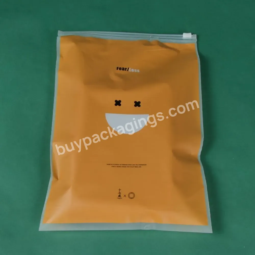 Zip Top Frosted Slider Cpe/pp Bio Bags Cute Plastic Clothing Packaging Bag