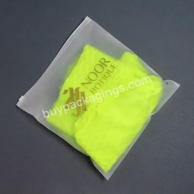 Ziplock Recyclable Bag Frosted Plastic Bags With Custom Logo For Apparel Printed Clothing Packing Bags With Zipper