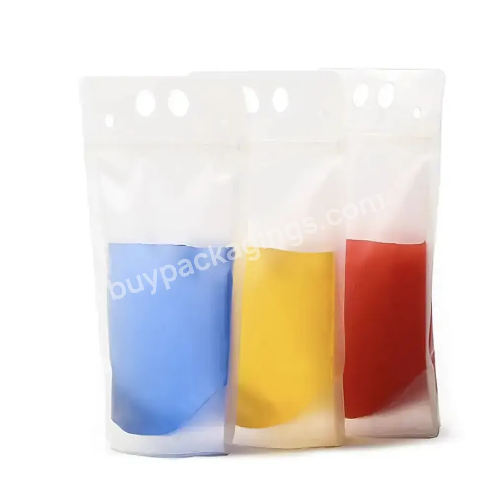 Zipper Liquid Food Packaging Juice Drink Pouches Beverage Bags With Straw