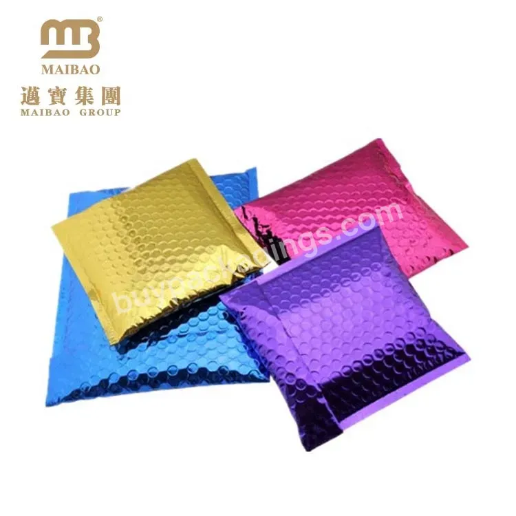 Zipper Slider Ziplock Colored Gold Black Matt Air Cushioned Envelope / Custom Aluminum Foil Wholesale Metallic Bubble Mailer