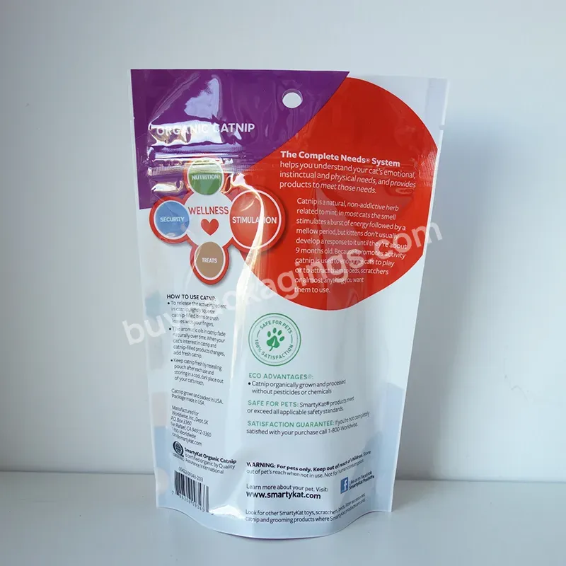 Zipper Top Custom Plastic Packaging Stand Up Zip Lock Cat Dog Pet Food Bags