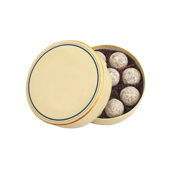 ZL Custom luxury round truffle chocolate cardboard packaging box with separator