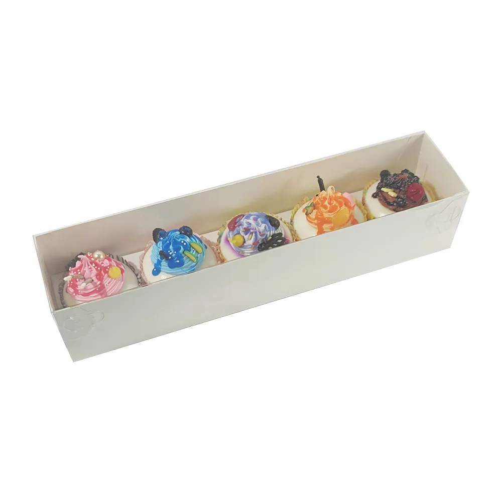 ZL Wholesale Cheapest Eco-friendly Custom 6 Holes Cupcake Packaging Box With Plastic Lid