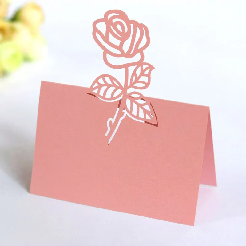 ZL Wholesale Creative Hollow Laser Cut 3D Rose Handmade Luxury Valentine's Day And Wedding Invitations Origami Flower Gift Cards