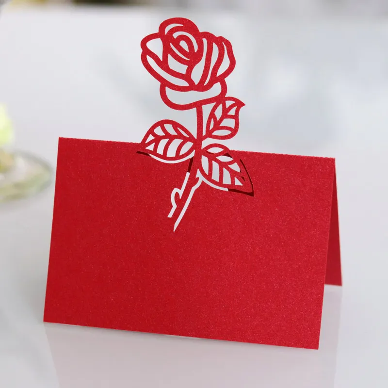 ZL Wholesale Creative Hollow Laser Cut 3D Rose Handmade Luxury Valentine's Day And Wedding Invitations Origami Flower Gift Cards
