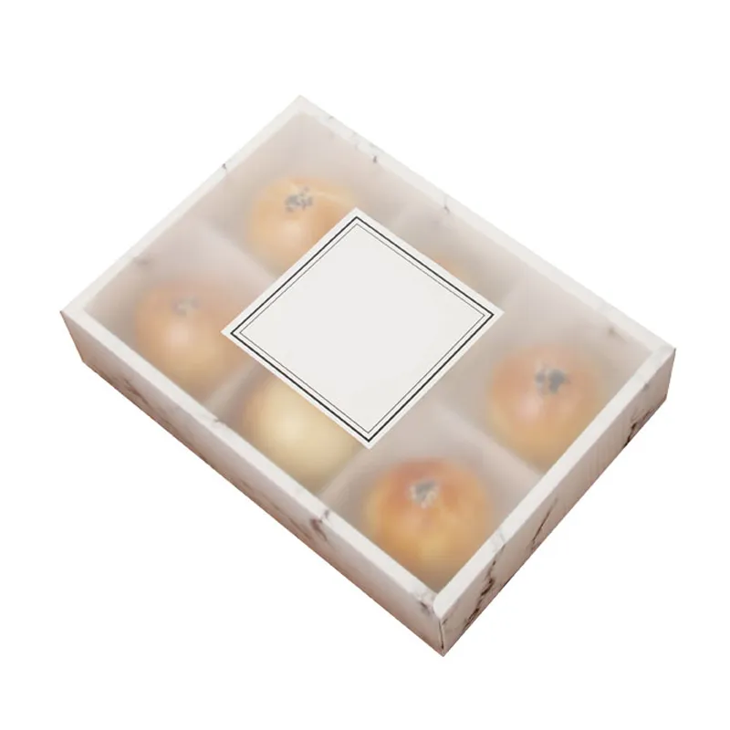 ZL Wholesale Eco Friendly Packaging Cupcake Moon Cake Strawberry Chocolate Marble Gift Drawer Box With Translucent Lid AndInsert