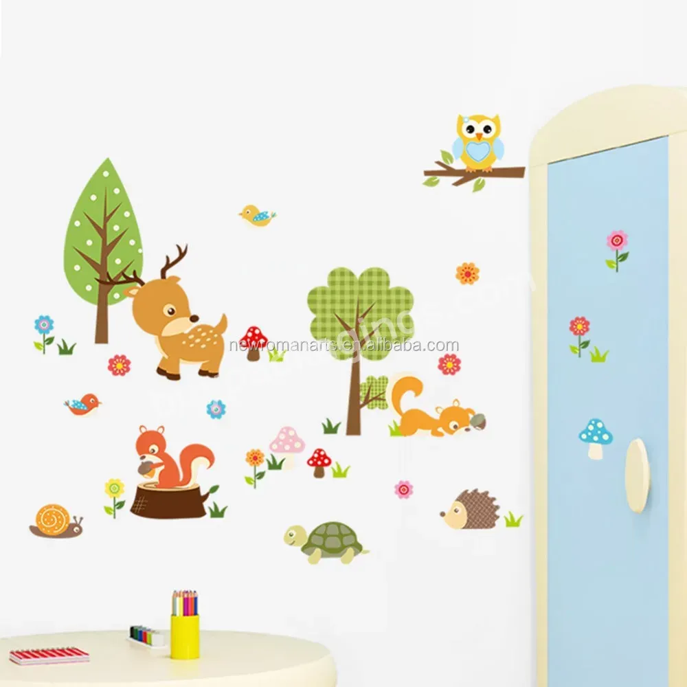 Zoo Animals Removable Waterproof Wall Stickers For Kids Nursery Baby Room