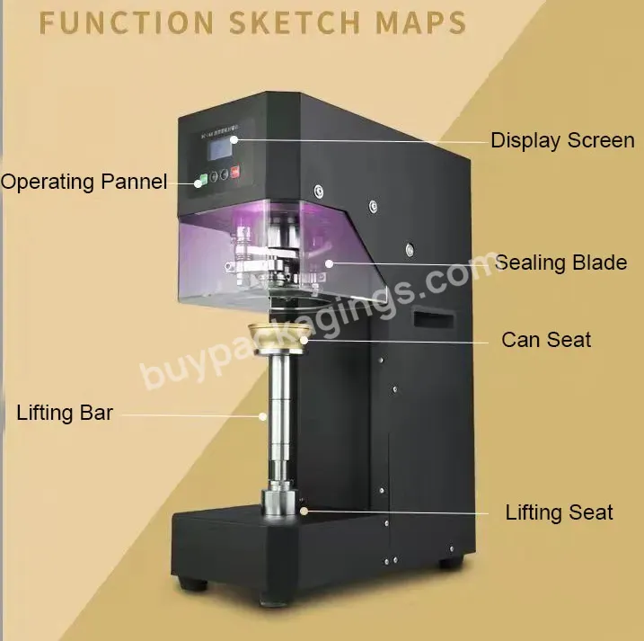 2023 Newest Soda Can Sealing Machine Automatic Tin Can Sealer With Cup Holder For Bubble Tea Saop Business