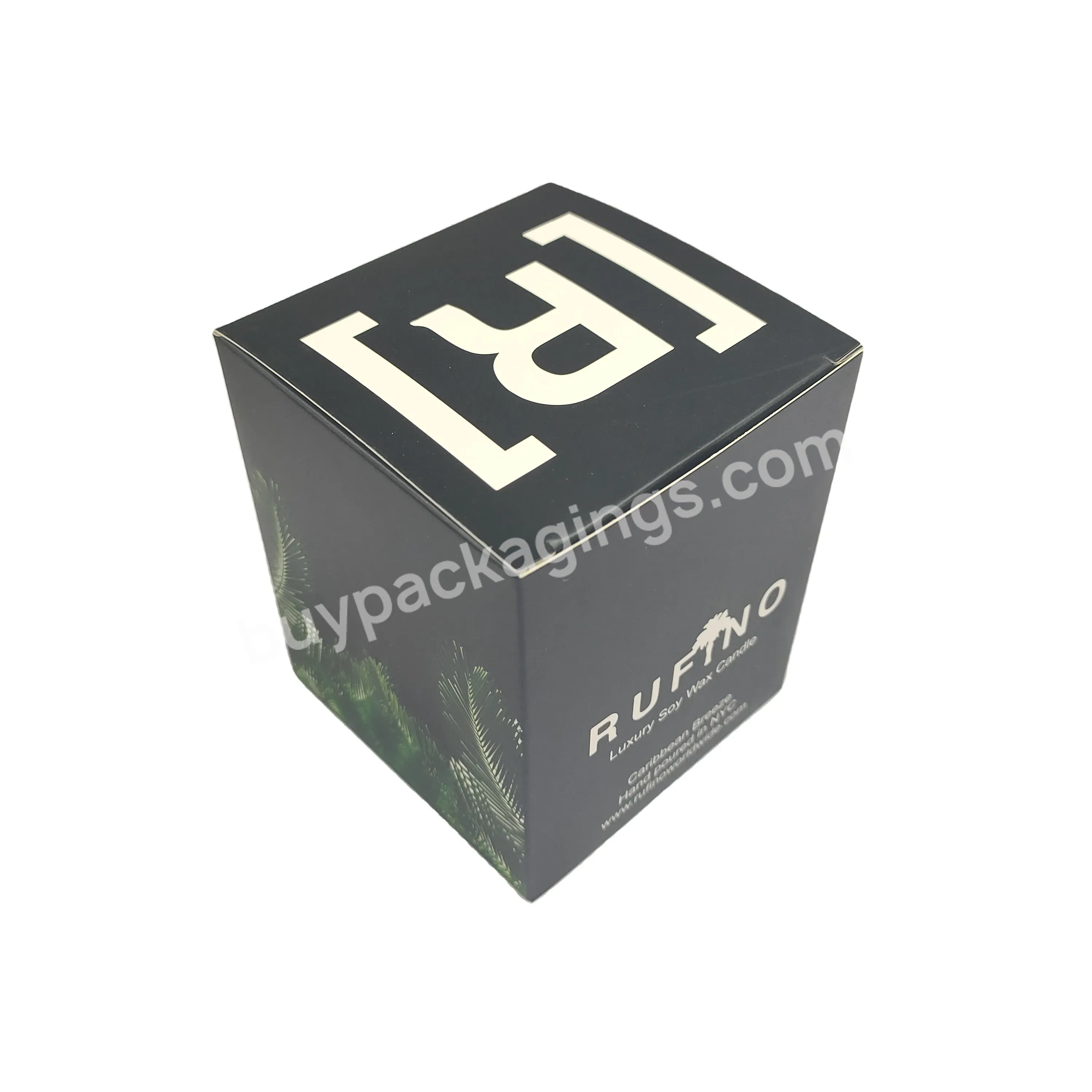 Black Paper Gift Candle Packaging Box Printing Custom Private Logo