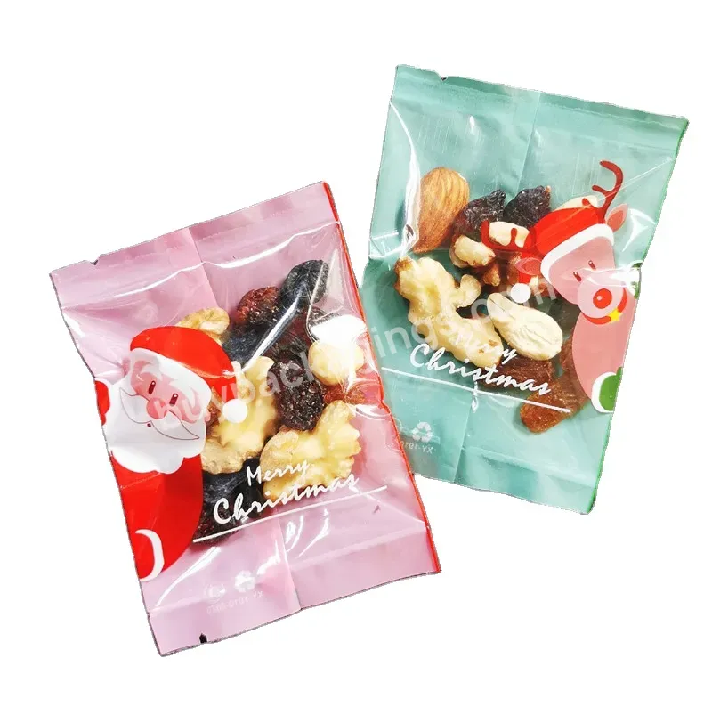 Christmas Red Elk 7*10 Nougat Biscuit Packaging Bag One-time Cake Box Snow Flakes Packaging Bag