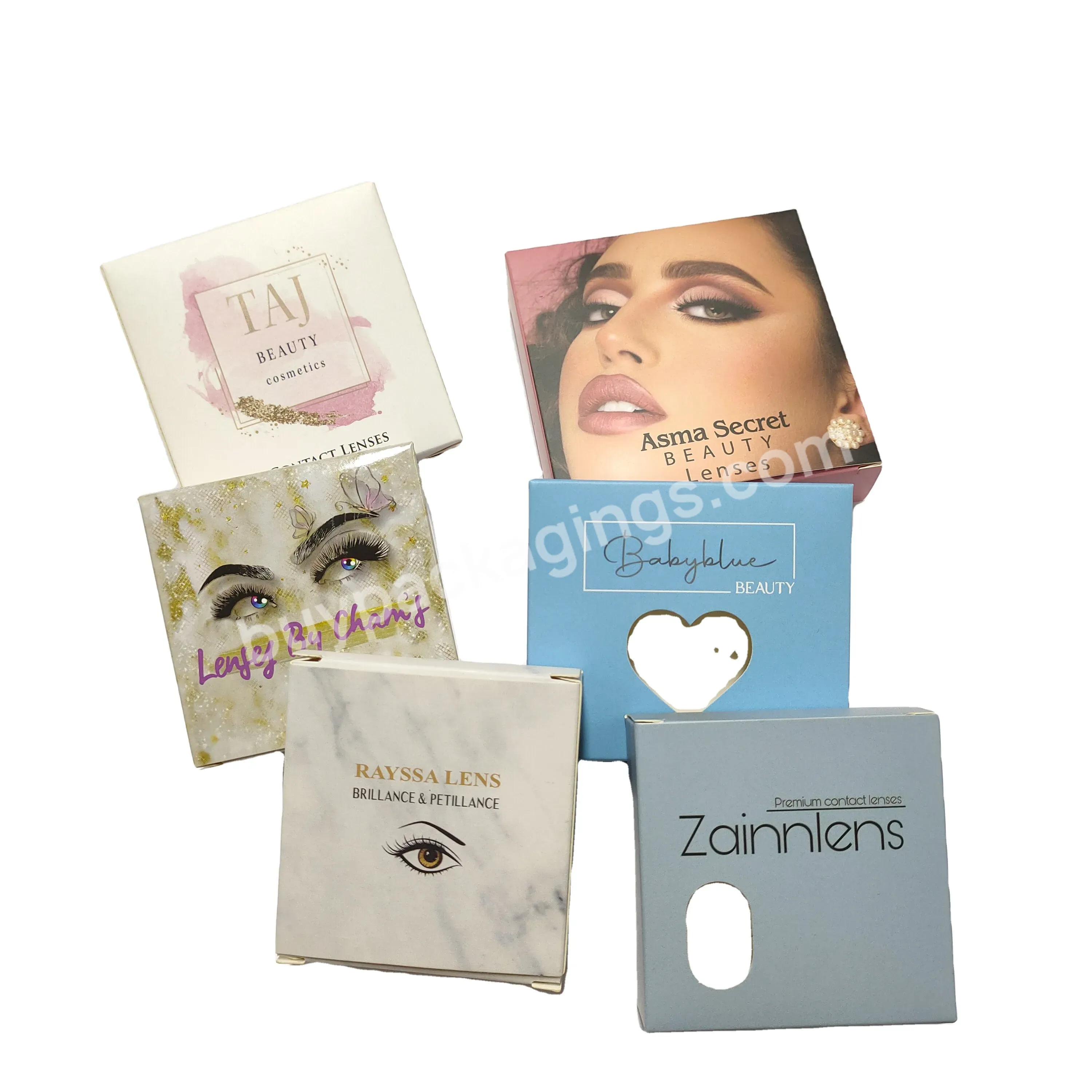 Colorful Paper Box Custom Contact Lenses Boxes Personalized With Logo